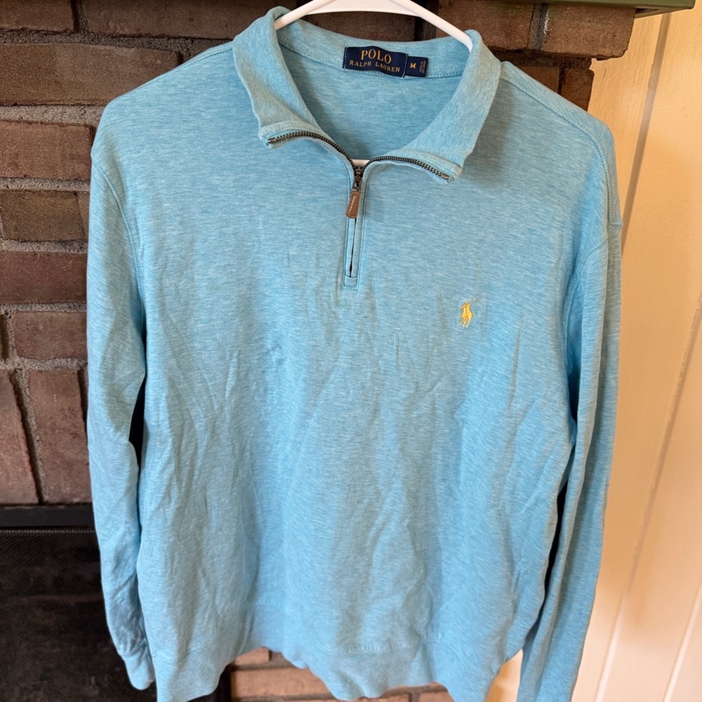 Ralph Lauren Sky Blue Quarter-Zip Pullover - Picture 1 of 5